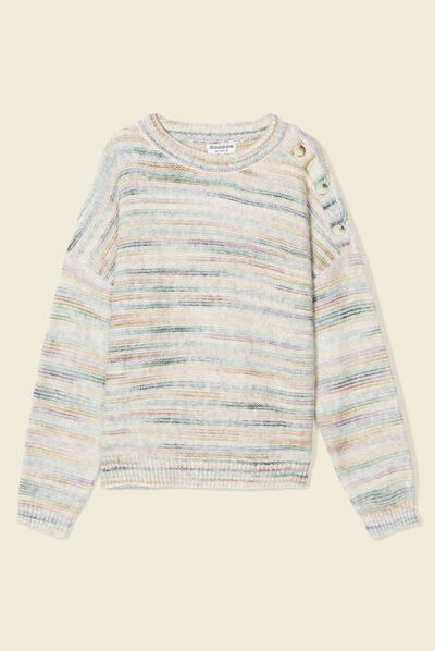 Pull éco-responsable vert foncé femme