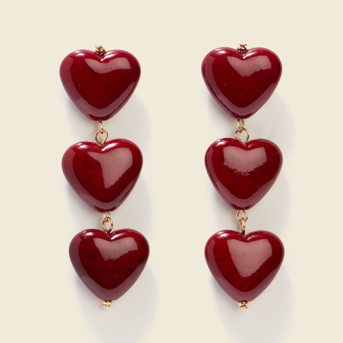 Boucles d'oreilles rouge foncé femme | Bonobo