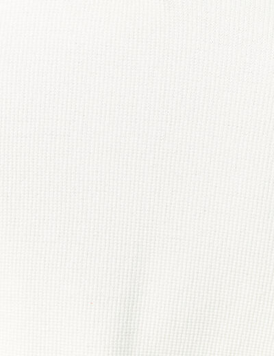 Pull droit col polo manches longues ecru homme