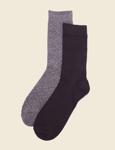 Lot 2 paires chaussettes gris foncé homme