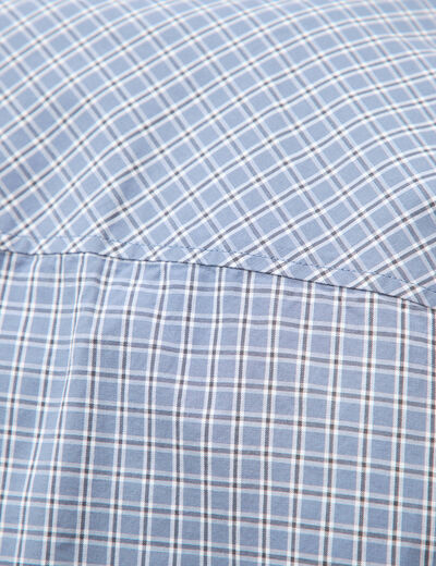 Chemise col am&eacute;ricain manches longues bleu gris homme