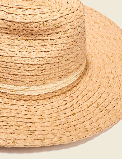 Chapeau tressé sable femme