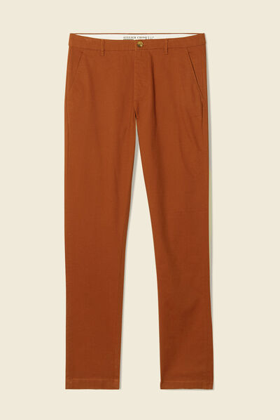 Pantalon slim Instinct chino orange foncé homme