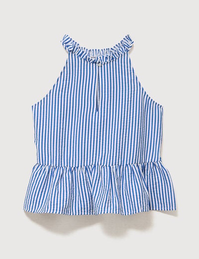 Top droit sans manches bleu electrique femme