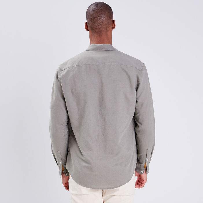 Chemise manches longues vert kaki homme