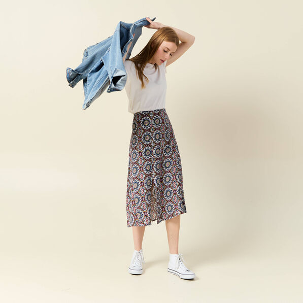 jupe midi droite fendue bleu marine femme Jupe midi droite fendue bleu marine femme