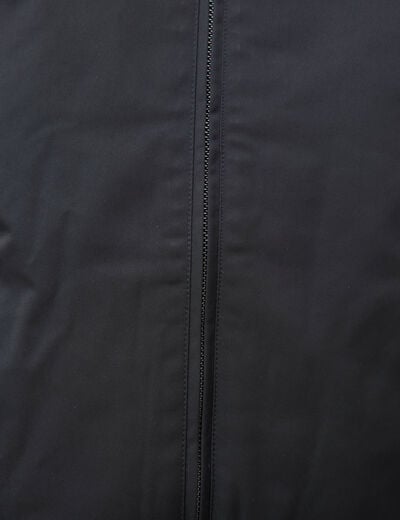Blouson ample court col classique noir femme