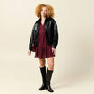 Veste oversize manches longues doubl&eacute;e noir femme