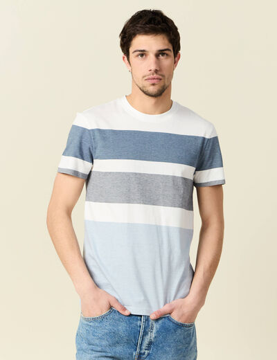T-shirt manches courtes bleu gris homme