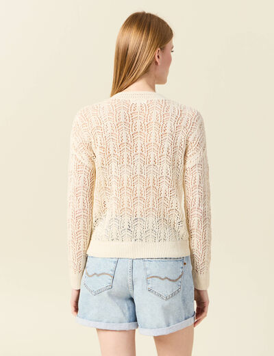 Pull ajouré éco-responsable creme femme