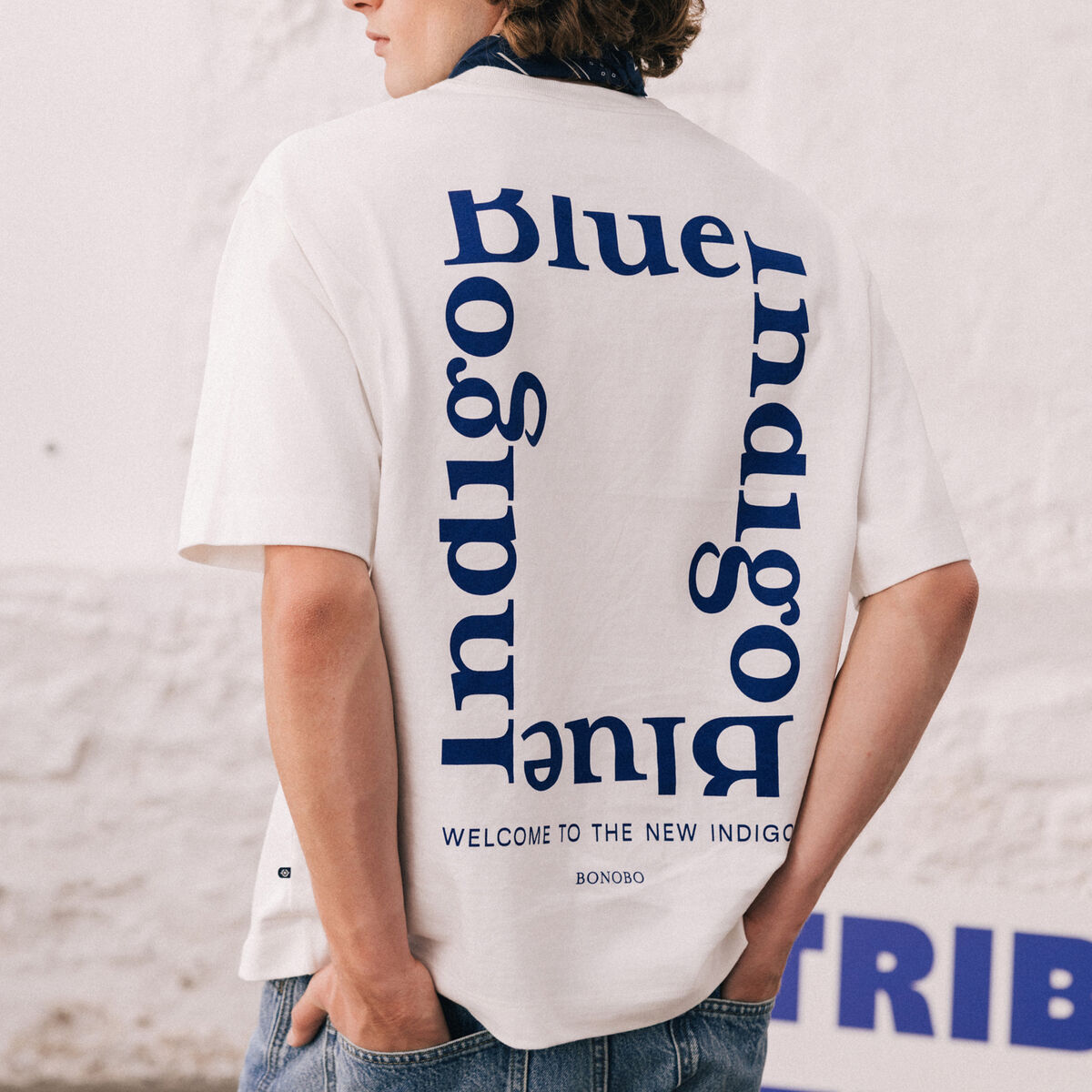 T-shirt ample col rond manches courtes ecru homme