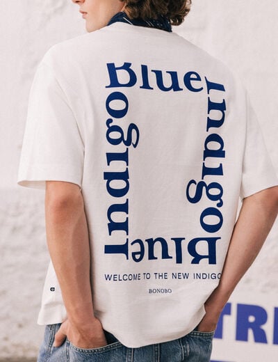 T-shirt ample col rond manches courtes ecru homme