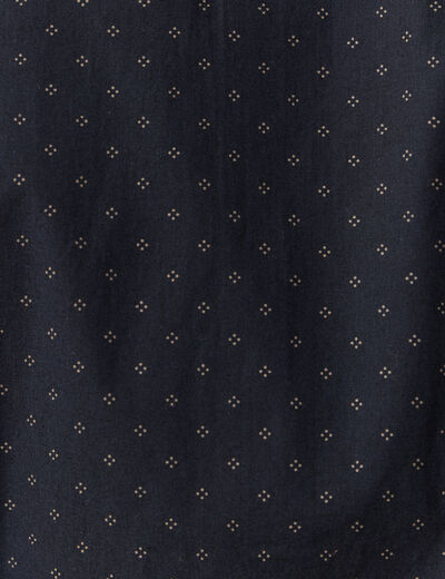 Chemise en coton manches longues bleu homme
