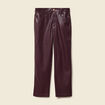 Pantalon taille haute similicuir prune femme