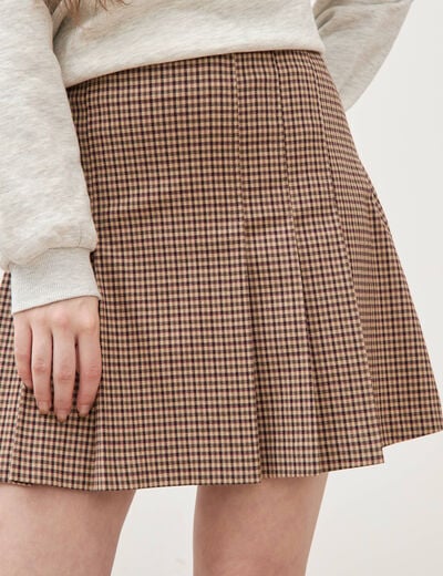 Mini-jupe doubl&eacute;e ficelle femme