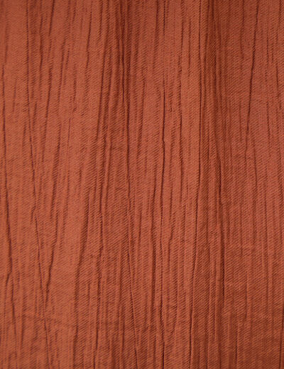Pantalon large taille haute fluide marron femme