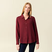 Chemise manches longues fluide bordeaux femme