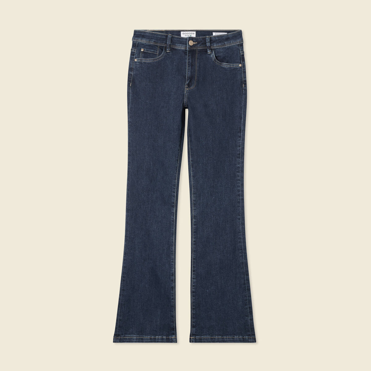 Jeans bootcut denim brut femme