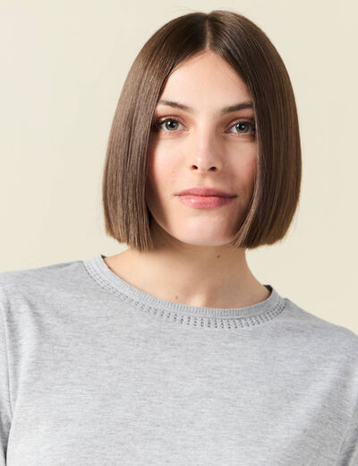T-shirt manches courtes gris femme