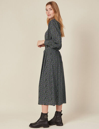Jupe longue évasée noir femme