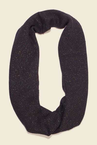 Snood fils métallisés noir femme