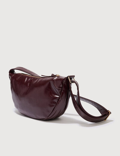 Sac bandouli&egrave;re avec doublure prune femme