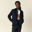 Blouson zippé col teddy bleu marine homme