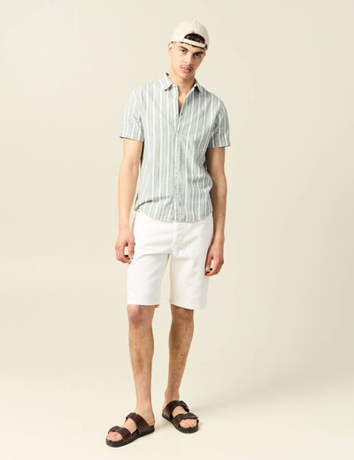 Chemise manches courtes vert olive homme