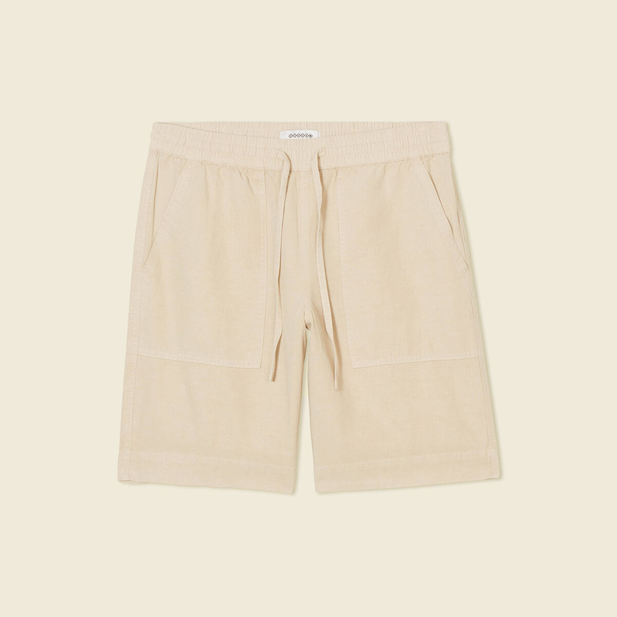 Short droit &agrave; coulisse sable homme