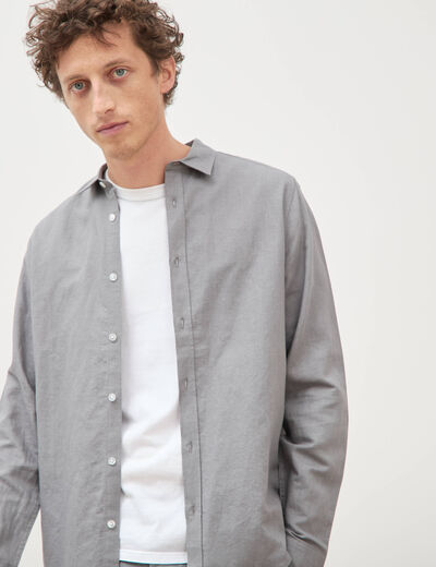 Chemise manches longues gris homme