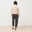 Blouson court oversize col sherpa creme femme