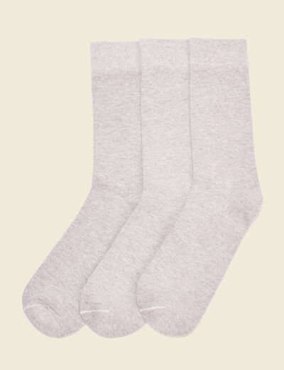 Lot 3 paires chaussettes gris clair homme