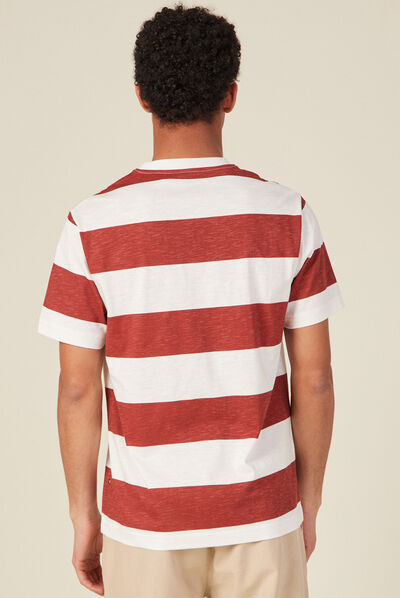 T-shirt manches courtes marron cognac homme