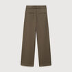 Pantalon large taille haute fluide camel femme