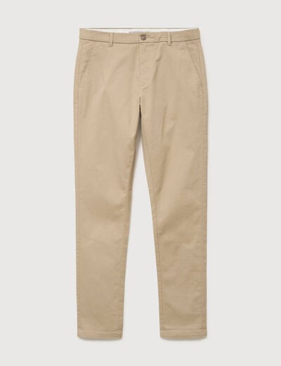 Pantalon chino slim beige homme