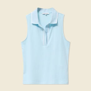 polo sans manches bleu pastel femme Polo sans manches bleu pastel femme