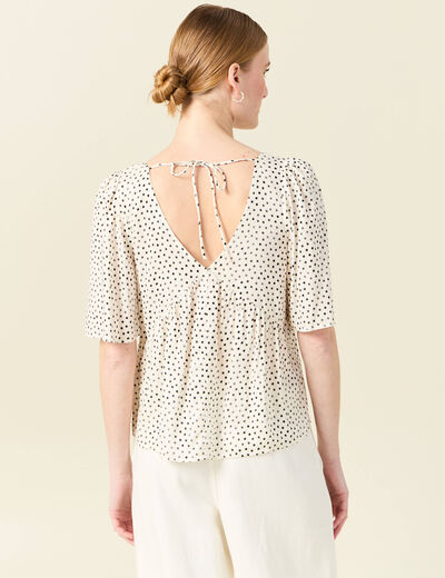 Blouse manches courtes blanc femme