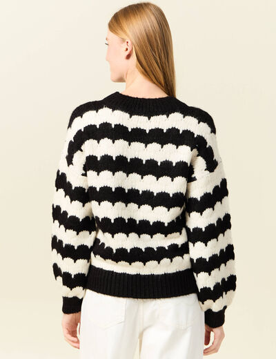 Pull manches longues noir femme