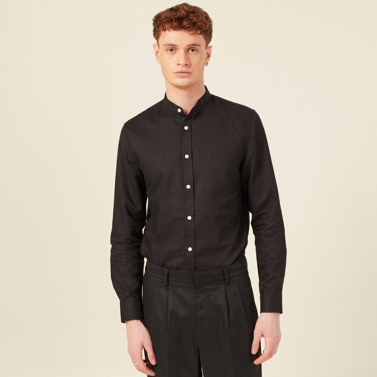 Chemise manches longues noir homme