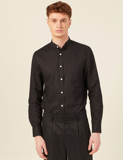 Chemise manches longues noir homme