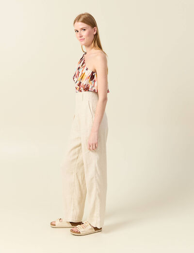 Blouse asymétrique sable femme