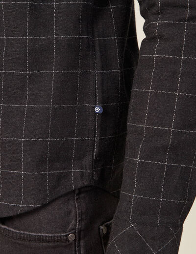 Chemise manches longues gris foncé homme