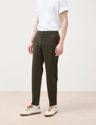 Pantalon droit longueur 32 vert kaki homme