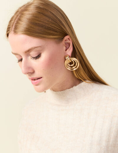 Boucles d'oreilles pendantes couleur or femme
