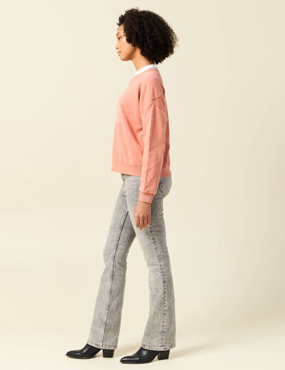 Sweat manches longues rose femme