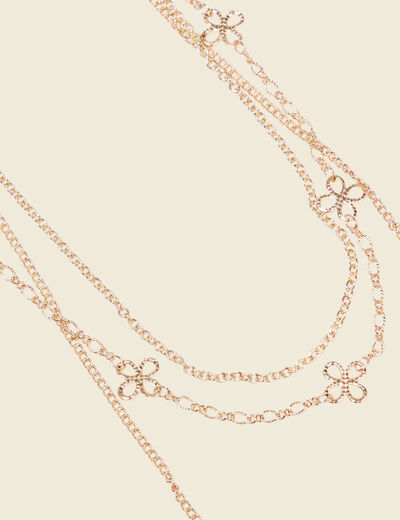 Collier multirangs couleur or femme