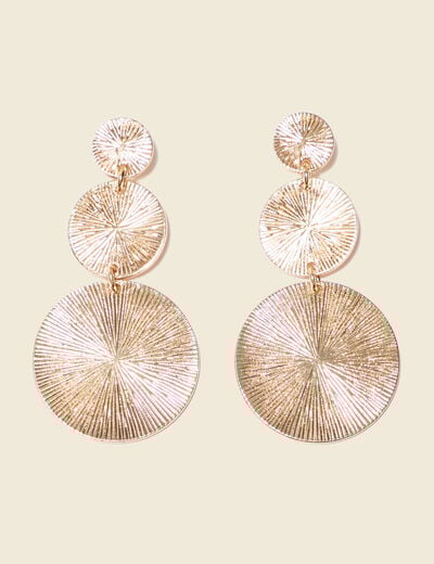 Boucles d'oreilles pendantes couleur or femme