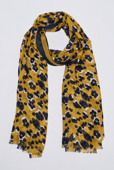 Foulard jaune moutarde femme