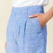 Short droit avec pinces bleu femme