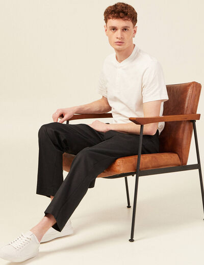 T-shirt en coton manches courtes ecru homme